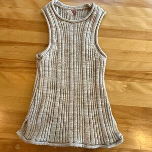 Pilcro Beige Ribbed Tank Top